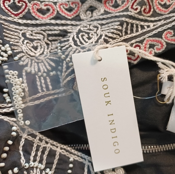 NWT Souk Indigo Mabel Boho Ethic Embroidered Stitch Modest Maxi Dress - Picture 13 of 15